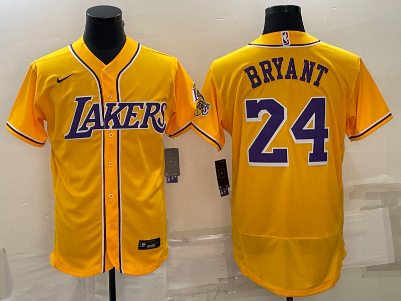 Nike 2023 Men Los Angeles Lakers 24 Bryant yellow NBA Jersey style 2